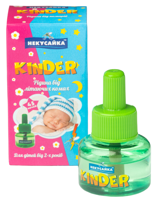 Рідина для електрофумігатора «KINDER» від літаючих комах, 45 ночей