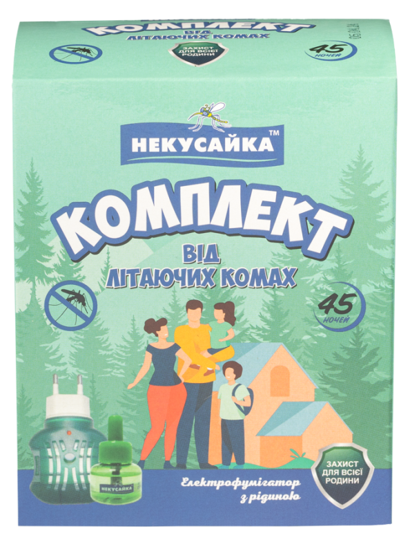 Комплект від літаючих комах: електрофумігатор універсальний пристрій + рідина від літаючих комах, 30 мл